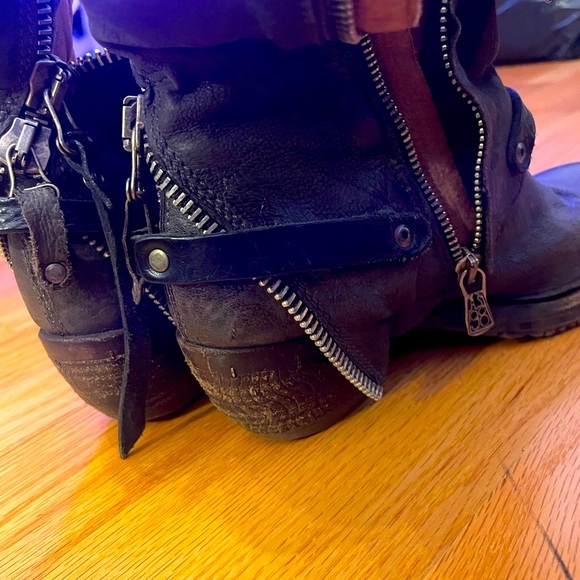 A.S. 98 Women’s Black dark brown Leather Ankle Boots with Zipper Detail size 5.5 - Picture 11 of 16